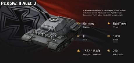 Бонус-код - танк Pz.Kpfw. II Ausf. J + 10 дней ПА