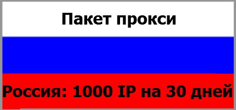 Пакет прокси (Россия) 1000 IP на 30 дней