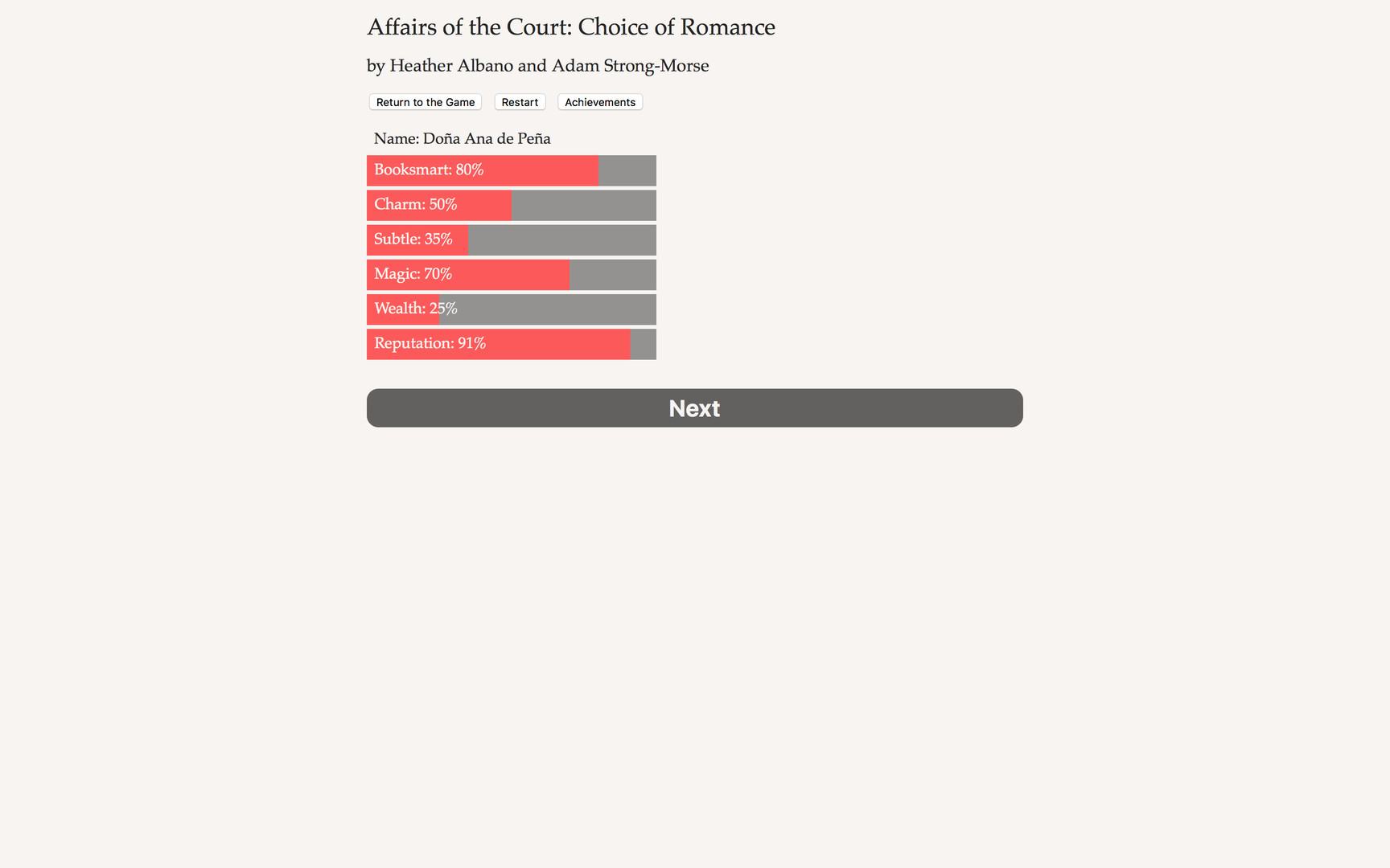 choice of romance affairs of the court walkthrough