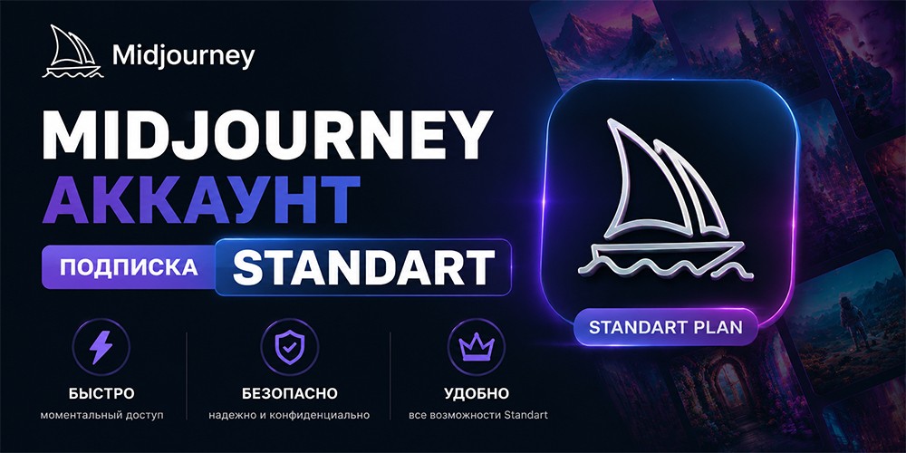Midjourney - аккаунт с подпиской "Standart"