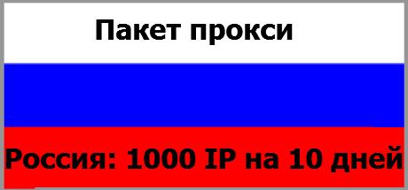 Пакет прокси (Россия) 1000 IP на 10 дней